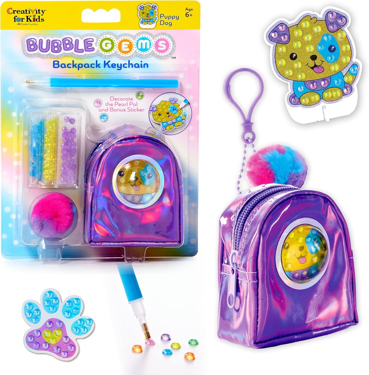 Bubble Gems Backpack Keychain