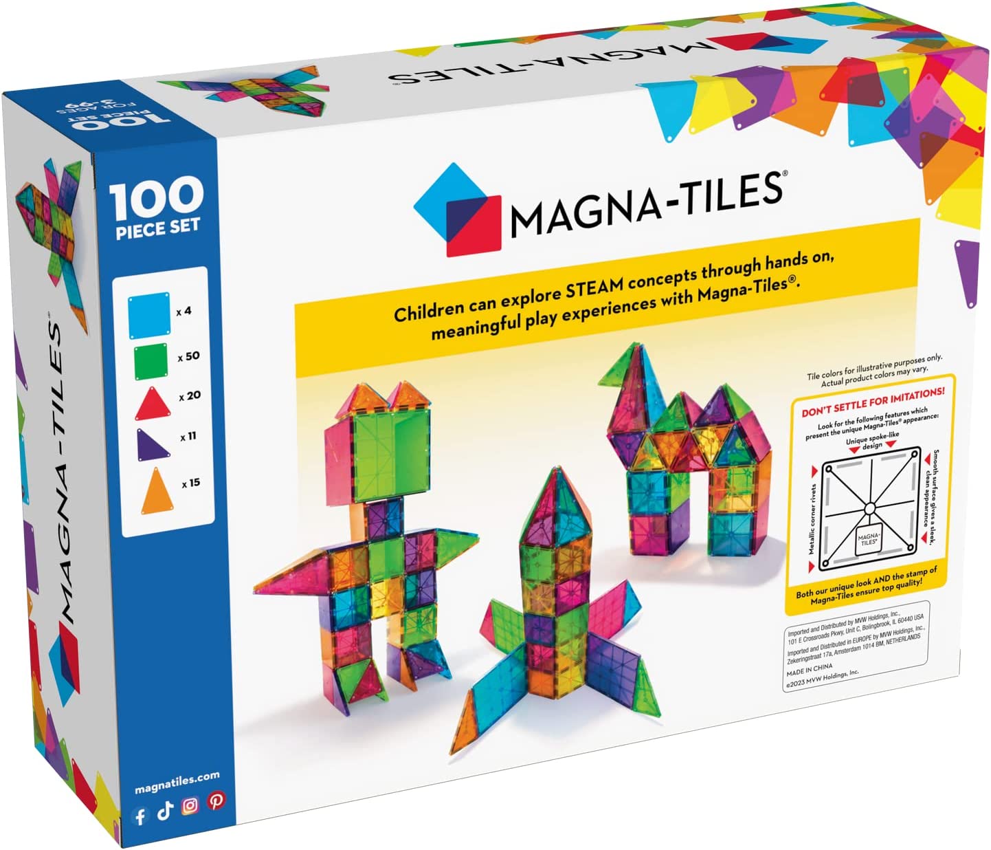 Magna-Tiles Clear 100 Piece Value Pack
