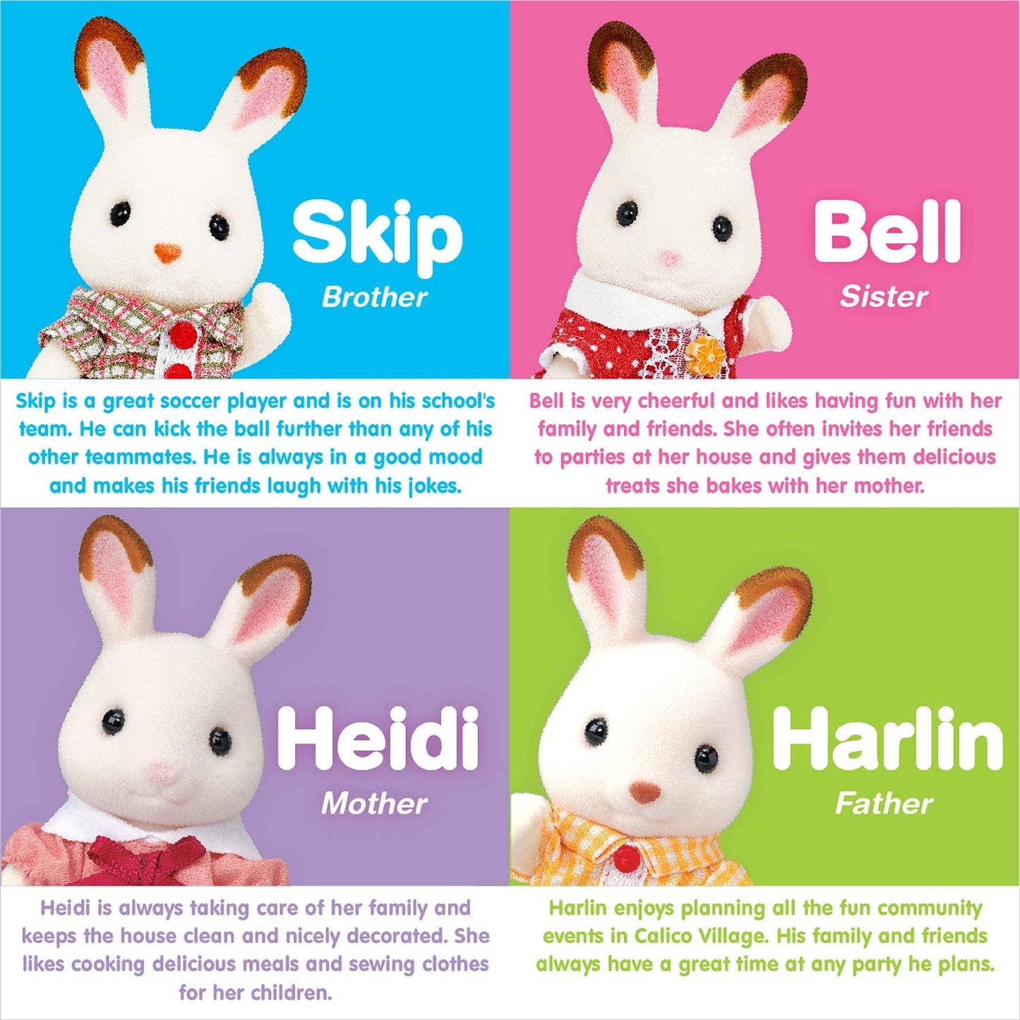 Calico Critters Hopscotch Rabbit Family