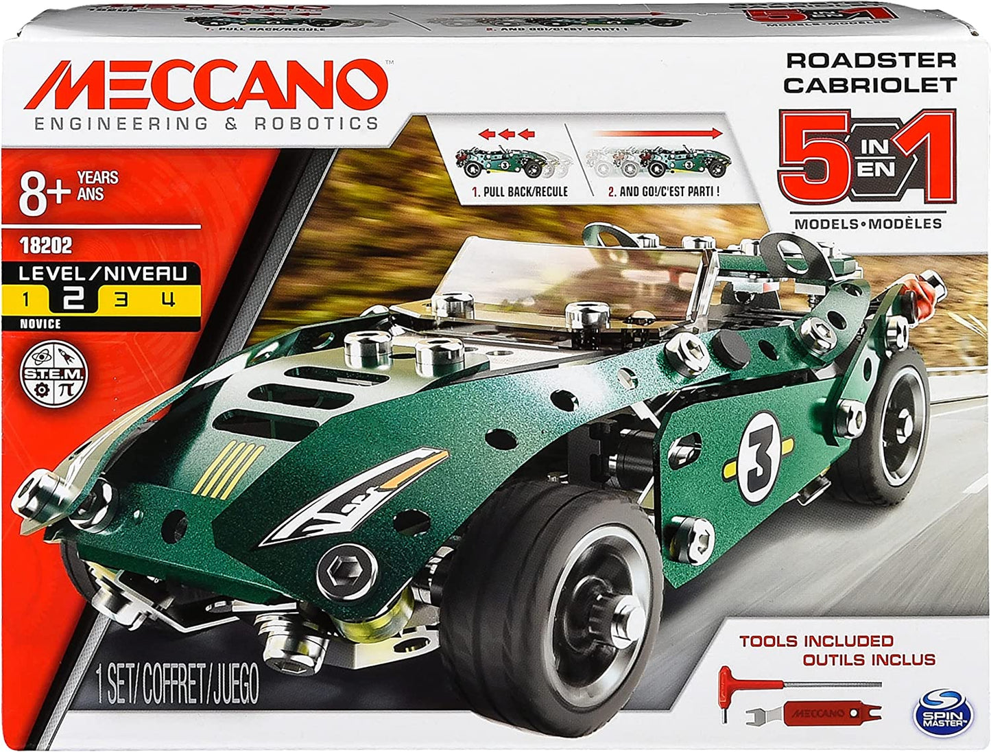Meccano 5-in-1 Roadster Cabriolet